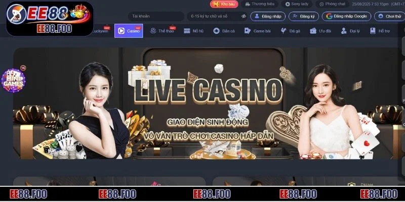 Sảnh Casino EE88 đã khẳng định được vị thế khi trở thành điểm đến uy tín số 1